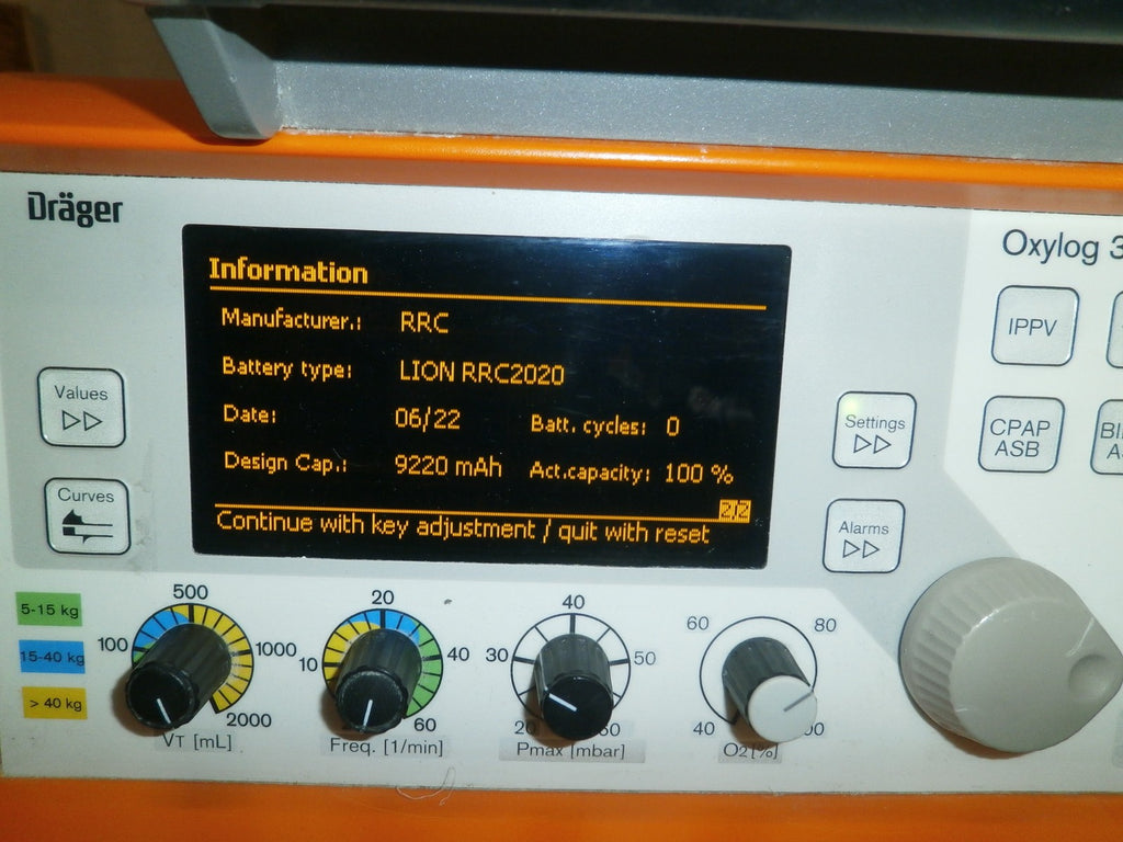 Drager Oxylog 3000 Ventilator 2M86955 - No Power Supply
