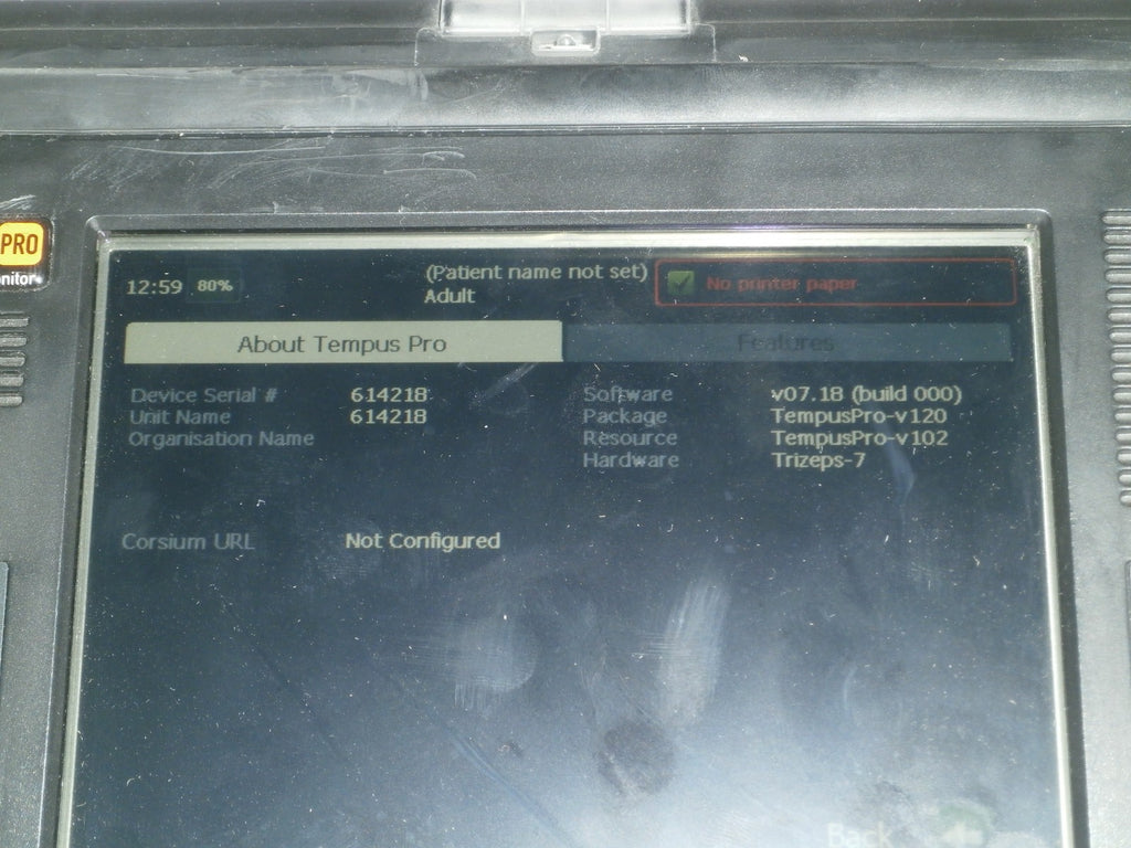 RDT Philips Tempus Pro TempusPro Monitor w/ Battery and Power Supply