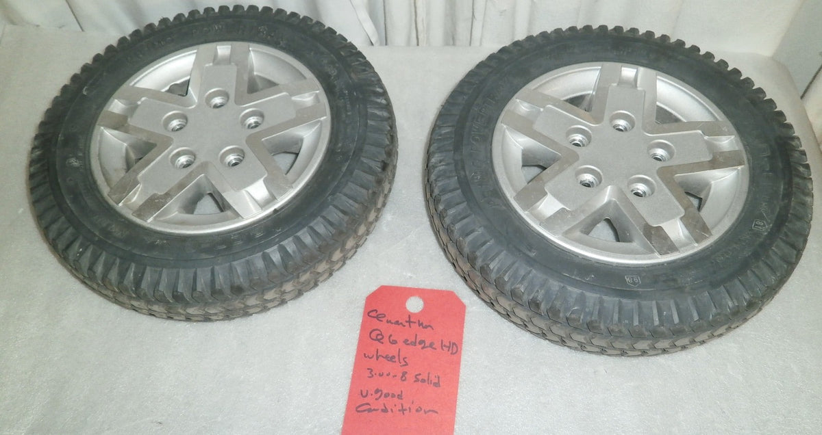 QUANTUM Q6 EDGE HD WHEELCHAIR WHEELS 3.00-8 SOLID GOOD CONDITION