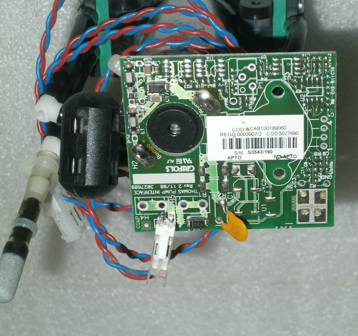 THOMAS Vacuum Pump 1420VDP/24VDC ANR 14200313 MOTOR AND BOARD REGD: 0003907/2