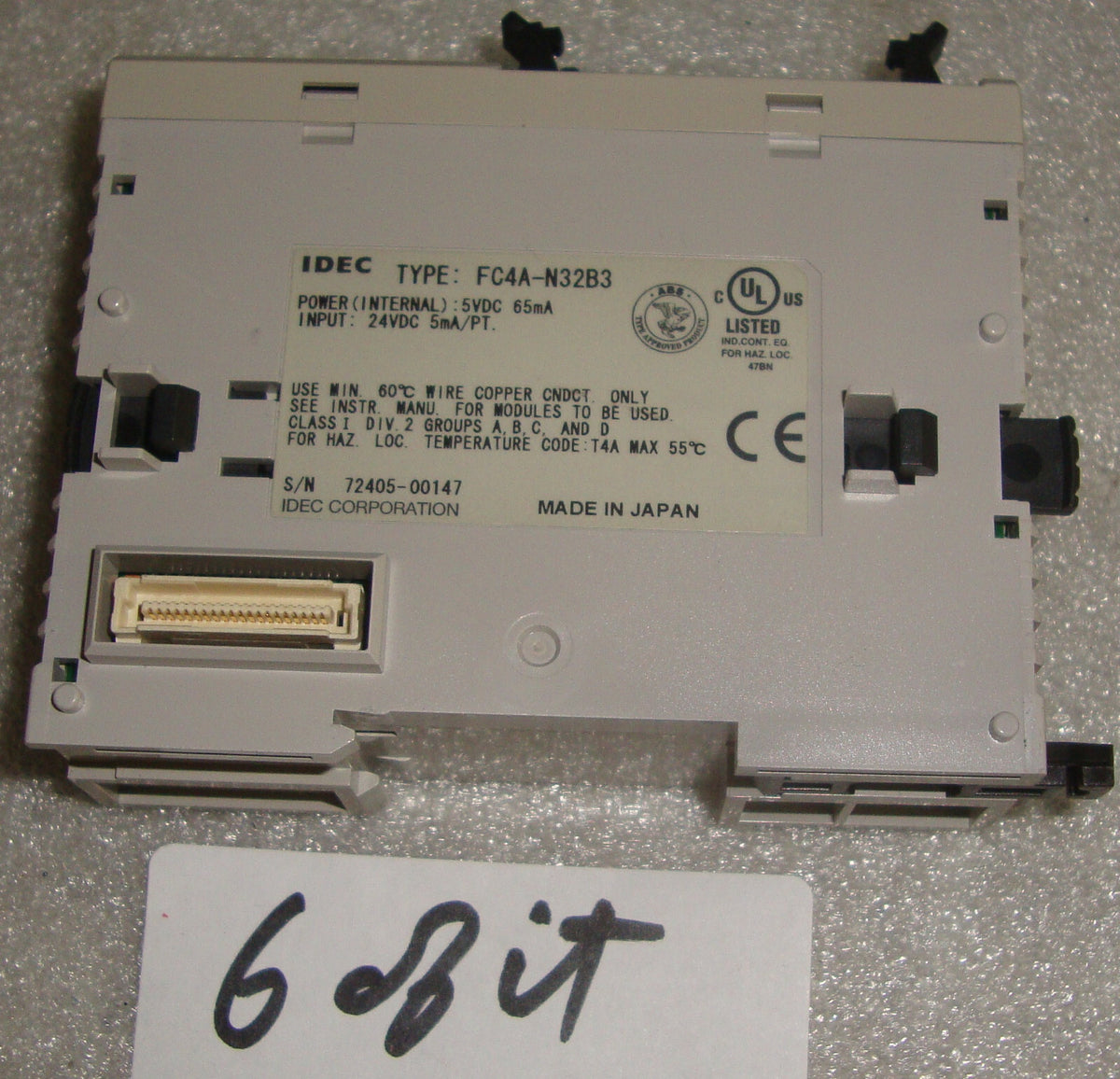 Lot 1 X IDEC TYPE FC5A-D12K1E, 1 X FC4A-N32B3, 1 X FC4A-J4CN1, 4 X FC4A-R161