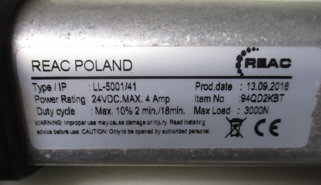REAC POLAND LL-5001-1-41 TILT ACTUATOR FROM QUICKIE QM710 24VDC-MAX4AMP GOOD CON
