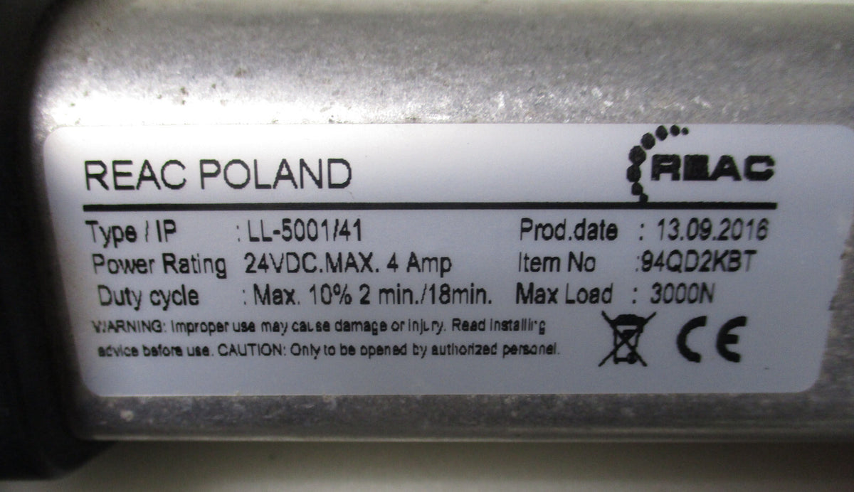 REAC POLAND LL-5001-1-41 TILT ACTUATOR FROM QUICKIE QM710 24VDC-MAX4AMP GOOD CON