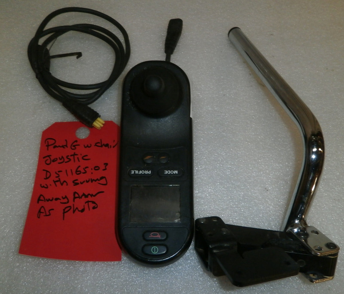 PG WHEELCHAIR JOYSTICK D51165.03 WITH SWING AWAY ARM GOOD CONDITION