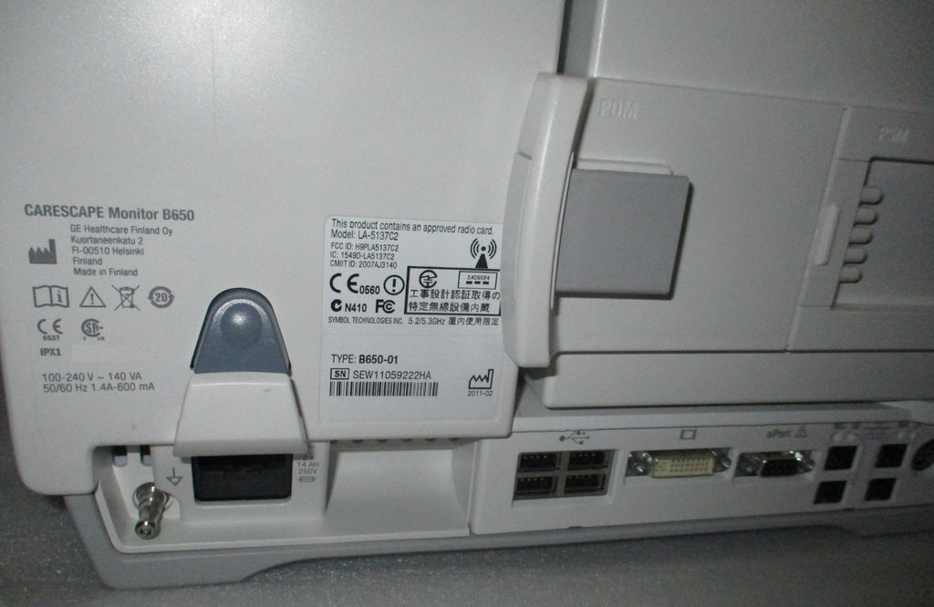 GE Healthcare CARESCAPE B650 w/ E-PSMP-00 Module and SpO₂ Sensor, ESG Cables