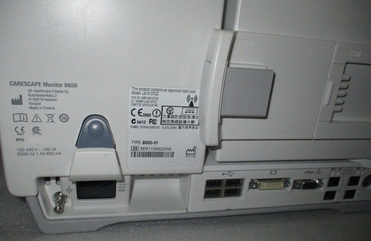 GE Healthcare CARESCAPE B650 w/ E-PSMP-00 Module and SpO₂ Sensor, ESG Cables