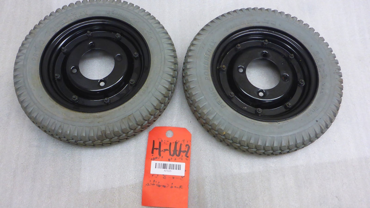 SET OF 2 CASTER TDX-SP POWER WHEELCHAIR MAIN WHEELS 3.00-8" VERY GOOD CONDITION