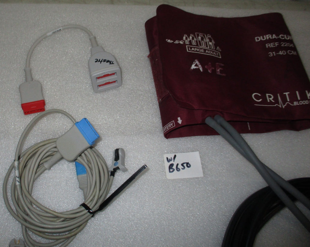 GE Healthcare CARESCAPE B650 w/ E-PSMP-00 Module and SpO₂ Sensor, ESG Cables