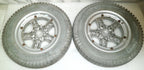 SET OF 2 PRIMO POWER TRAX 3.00-8 WHEELCHAIR WHEELS SOLID FAIR CONDITION