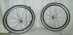 SET OF 2 WHEELS FROM VOYAGE 24" SOLID WITH AXLE VERY GOOD CONDITION