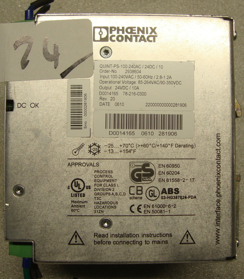 Phoenix Contact 2938604 Quint-Buffer24DC20 Buffer Module 24Vdc 10A -SMC ARG20-N0