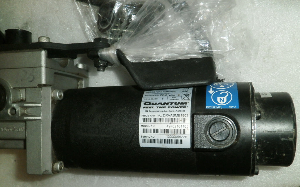 TWO WHEELCHAIR MOTOR QUANTUM DRVASMB1904 AND DRVASMB1903 WITH CASTERS AS PICTURE