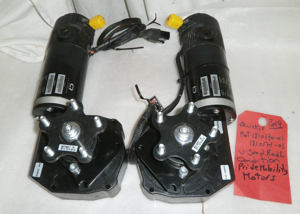 QUICKIE PRIDE MOBILITY MOTORS MOT 1810170-01 AND 1810171-01 VERY GOOD
