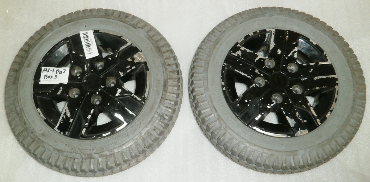 SET OF 2 POWER WHEELCHAIR WHEELS CHENG SHIN TIRE 3.00-8 GOOD AS PICTURES