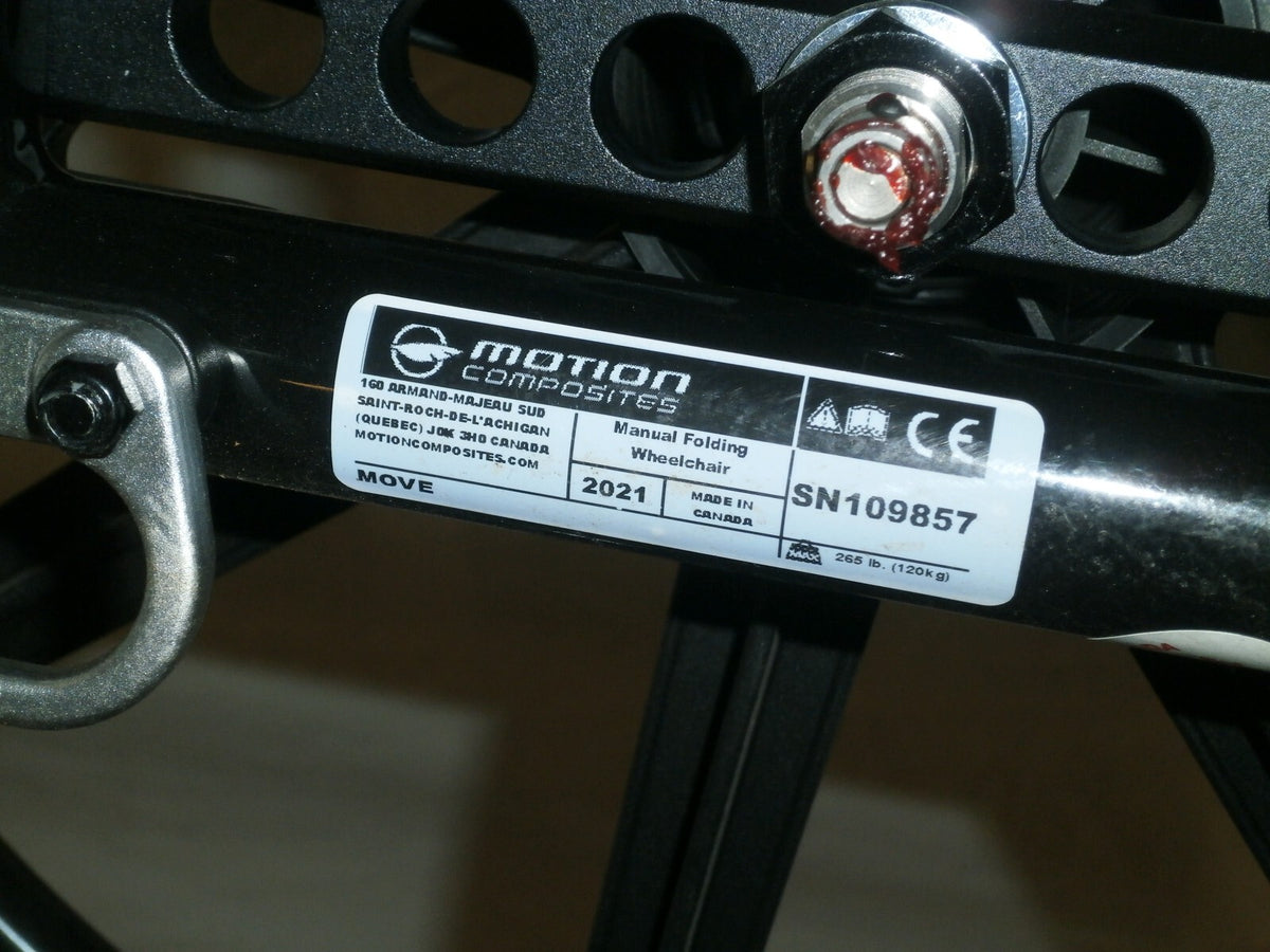 MOTION COMPOSITE MANUAL FOLD WHEELCHAIR 2021 14 IN SEAT WIDTH, ADJUSTABLE HEIGHT