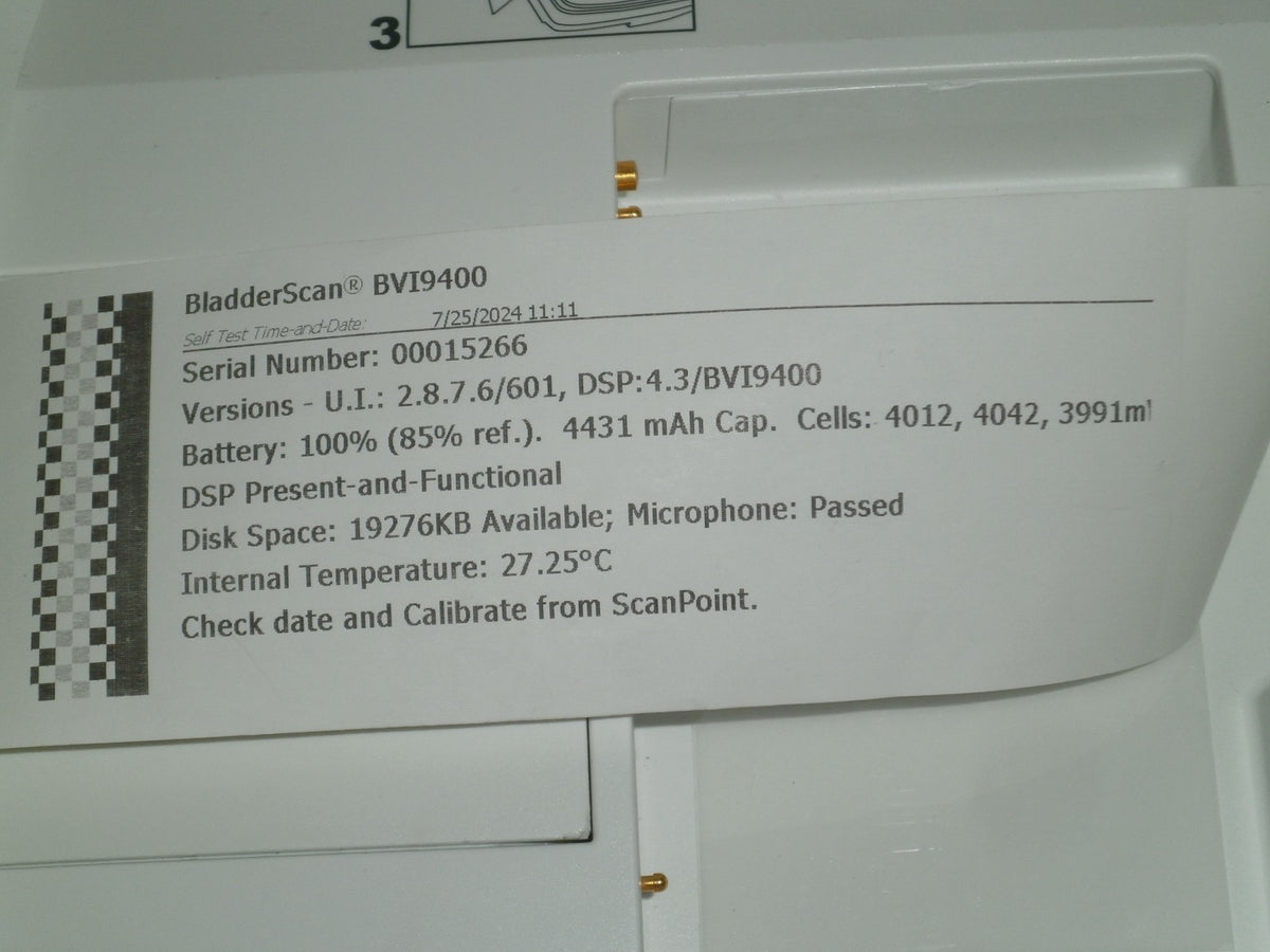 Verathon BVI 9400 Bladder Scan w/ Probe, Battery