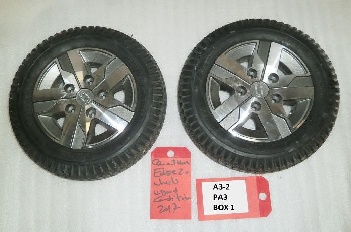 SET OF 2 POWER QUANTUM EDGE 2.0 WHEELCHAIR PRIMO POWERTRAX 3.00-8 VERY GOOD