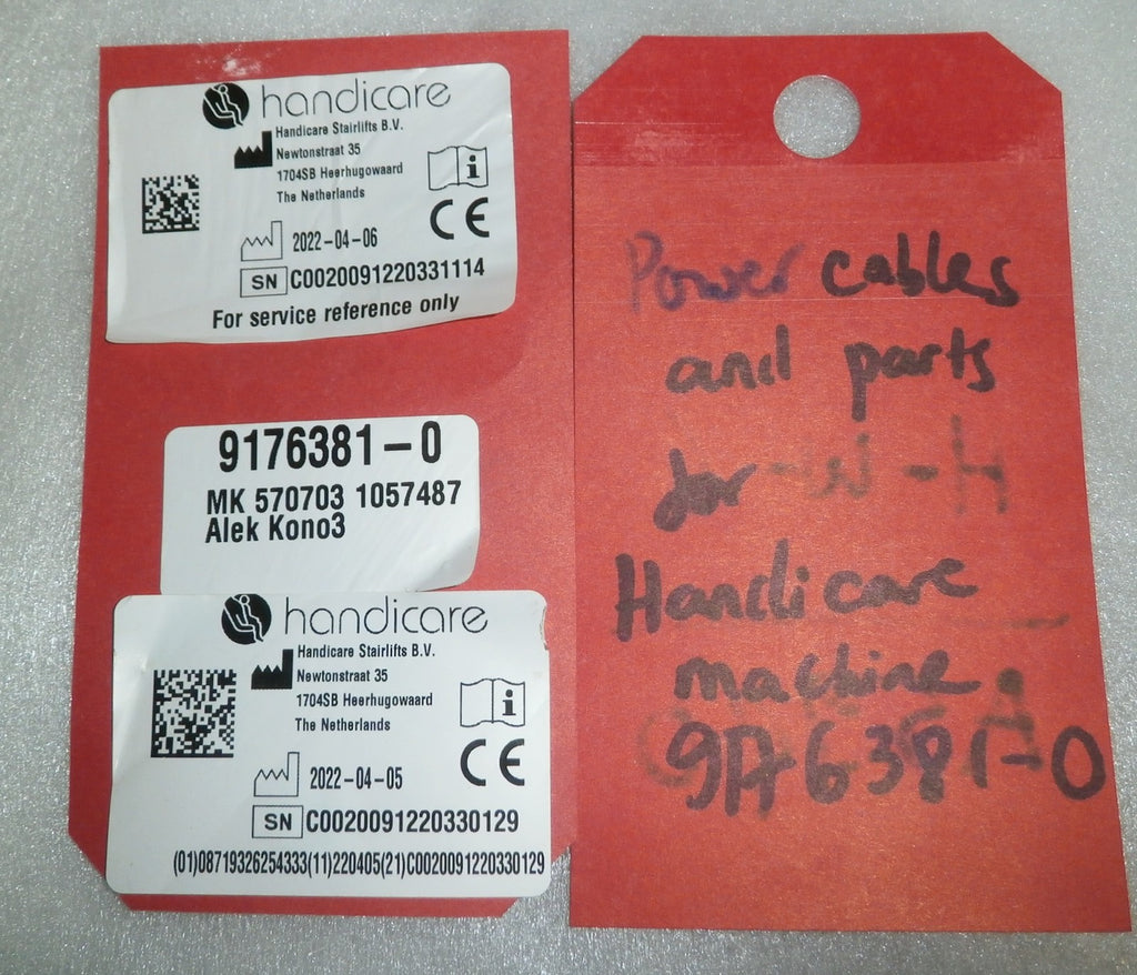 Power cables and Parts for Handicare machine 9176381-0 MK 5707 1057487
