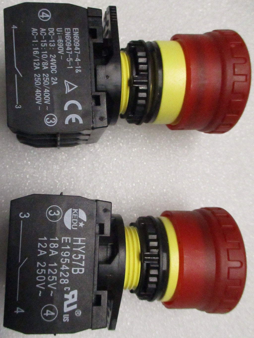 4 X KEDU HY57B Round Button Switch 125V/250V 18A/12A