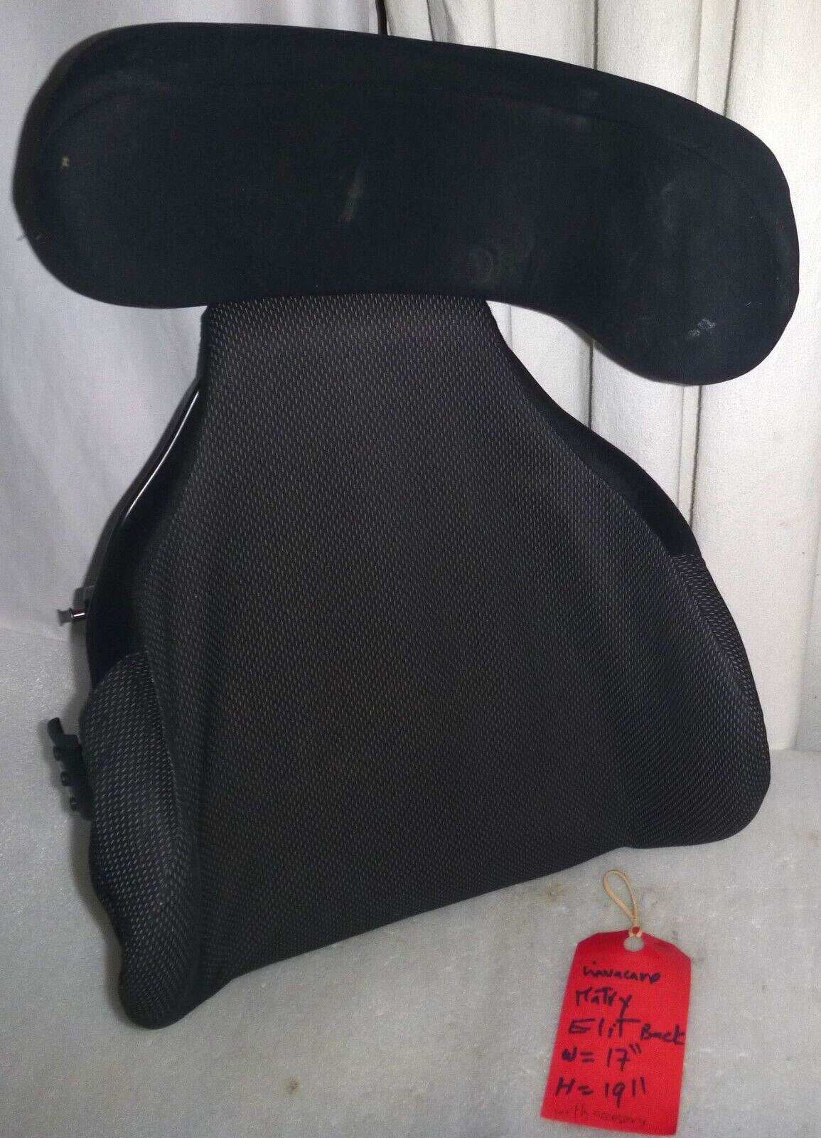 INVACARE MATRX ELITE BACK TRL0040-00R-00 17" X 19" WITH HEADREST AND ACCESSORIES